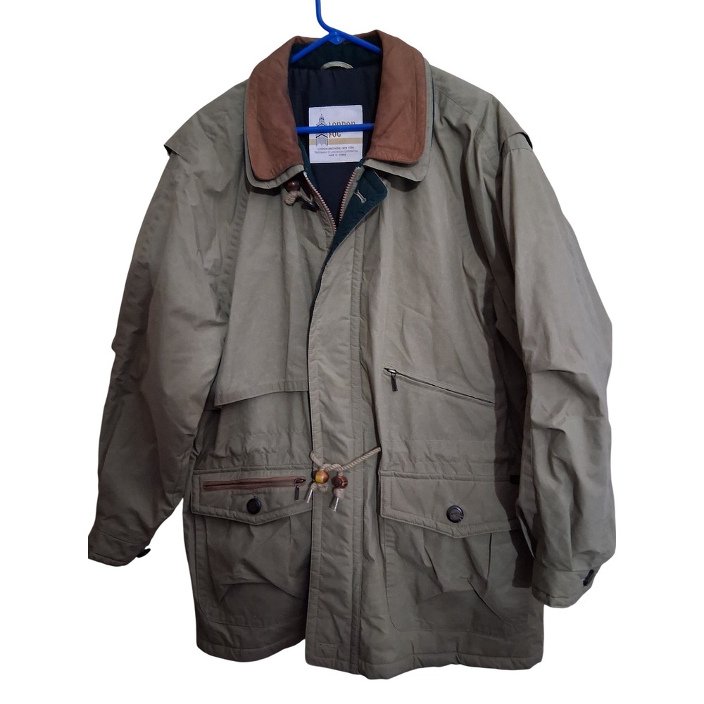 London Fog Field Jacket Men L REG Khaki Vintage Thinsulate Insulated Parka Coat - Picture 9 of 9